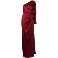 michelle mason robe longue en soie à détail torsadé - rouge