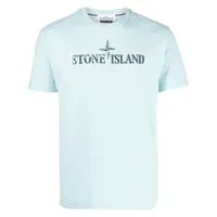 stone island t-shirt à logo imprimé - bleu