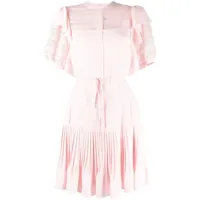twinset robe mi-longue à design plissé - rose