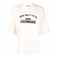 john richmond t-shirt à logo imprimé - tons neutres