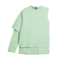 y-3 t-shirt asymétrique à effet superposé - vert