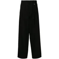 bed j.w. ford pantalon ample à détails de plis - noir