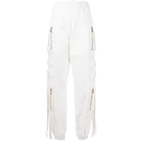 balmain pantalon fuselé à détails de zips - blanc
