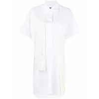 mm6 maison margiela robe-chemise à design patchwork - blanc