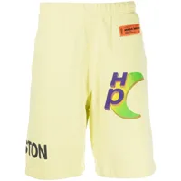 heron preston short de sport à logo imprimé - jaune