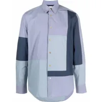 paul smith chemise colour block à design à empiècements - bleu