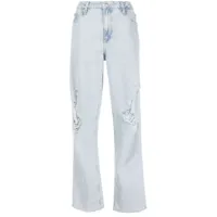 calvin klein jeans jean ample à effet usé - bleu