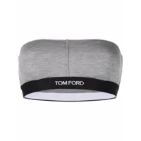 tom ford soutien-gorge bandeau à bande logo - gris