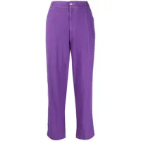 dolce & gabbana pre-owned pantalon droit à détails de plis (années 1990) - violet