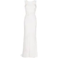 jenny packham robe longue à ornements en cristal - blanc