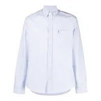 mackintosh chemise bloomsbury rayée à patch logo - bleu