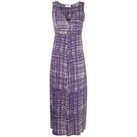 prada pre-owned robe mi-longue à motif grille (années 2000) - violet