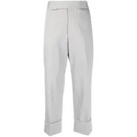 sapio pantalon court à plis marqués - gris