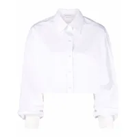 alexander mcqueen chemise crop à manches bouffantes - blanc