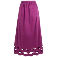 adriana degreas jupe longue à bords festonnés - violet