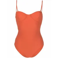 toteme maillot de bain à détails de coutures - orange