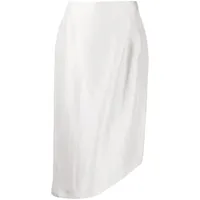 giorgio armani pre-owned jupe asymétrique en soie à taille haute (2010) - blanc