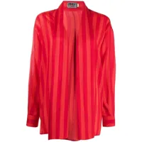 gianfranco ferré pre-owned veste rayée à col châle (années 1990) - rouge
