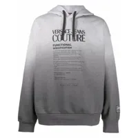 versace jeans couture hoodie à logo imprimé - gris