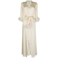 gilda & pearl robe de chambre ornée de plumes - blanc