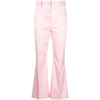 moschino pantalon de tailleur à coupe évasée - rose