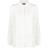 boutique moschino chemise plissée à plastron contrastant - blanc