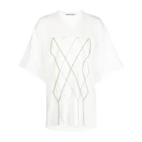 andersson bell t-shirt oversize à losanges brodés - blanc