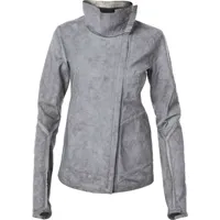 isaac sellam experience veste en cuir à fermeture zippée décalée - gris