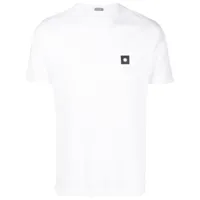 zanone t-shirt en coton à patch logo - blanc