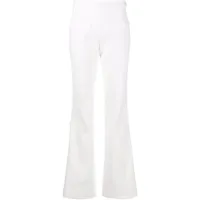 courrèges pantalon de tailleur évasé à découpe - blanc