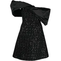 giambattista valli robe brodée de sequins à design asymétrique - noir