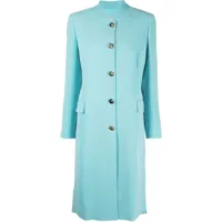 alberto biani manteau à simple boutonnage - bleu