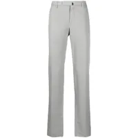 incotex pantalon droit en lin et coton mélangés - gris