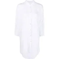 120% lino chemise à manches longues - blanc