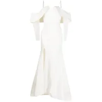 bazza alzouman robe longue à épaules dénudées - blanc