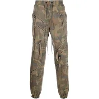 mostly heard rarely seen pantalon zippé à motif camouflage - marron
