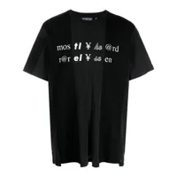 mostly heard rarely seen t-shirt en coton à imprimé texte - noir