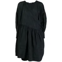 cecilie bahnsen robe portefeuille amalie à design plissé - noir