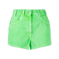 msgm short en jean à taille haute - vert