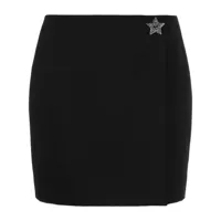 msgm mini jupe à design portefeuille - noir