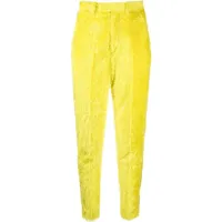 undercover pantalon texturé à taille haute - jaune