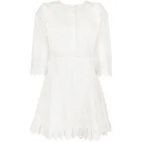 twinset robe-chemise à broderie anglaise - blanc