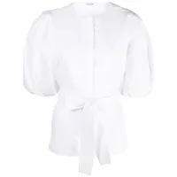 p.a.r.o.s.h. chemise ceinturée à manches bouffantes - blanc