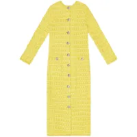 balenciaga robe crayon mi-longue à design tressé - jaune