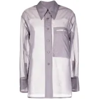 low classic chemise transparent à col pointu - violet