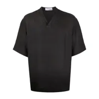 costumein chemise en lin à col v - noir