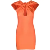 coperni robe courte à détail de nœud - orange