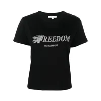 patrizia pepe t-shirt freedom à paillettes - noir