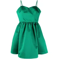 p.a.r.o.s.h. robe courte en satin à taille empire - vert