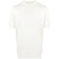 drumohr t-shirt en maille fine à col montant - blanc